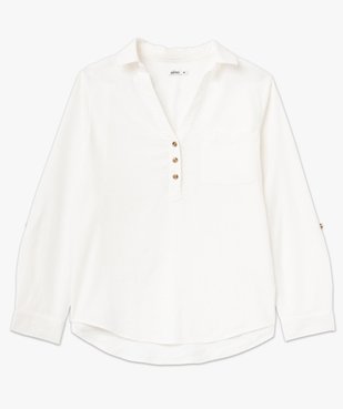 Chemise à manches longues contenant du lin femme vue4 - GEMO 4G FEMME - GEMO