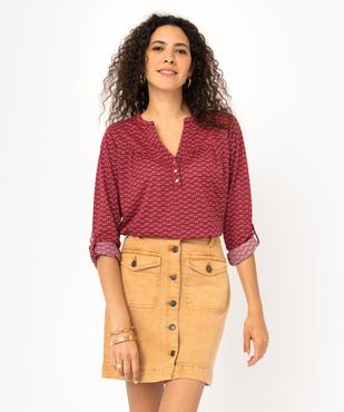 Tee-shirt à manches longues imprimé en polyester recyclé femme vue1 - GEMO 4G FEMME - GEMO