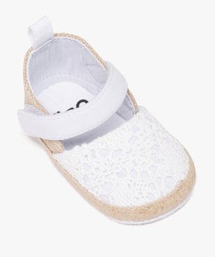 Chaussons de naissance bébé fille espadrilles à scratch brodées vue5 - GEMO 4G BEBE - GEMO