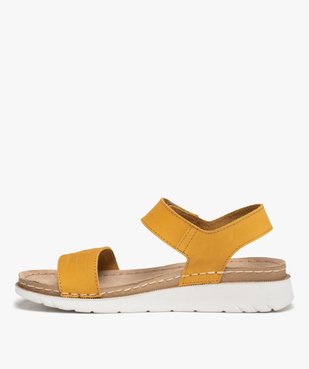 Sandales femme confort à brides en cuir  vue3 - GEMO (CONFORT) - GEMO