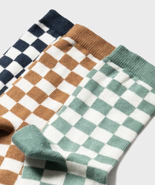 Chaussettes à carreaux damier tige haute garçon (lot de 3) vue2 - GEMO 4G GARCON - GEMO