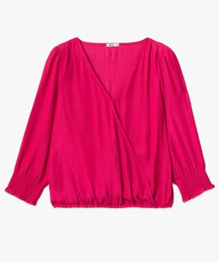 Blouse femme cache-cœur en satin imprimé ton sur ton vue4 - GEMO(FEMME PAP) - GEMO