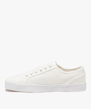 Baskets femme en toile avec lacets vue3 - GEMO 4G FEMME - GEMO