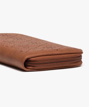 Portefeuille femme zippé avec motif ajouré vue2 - GEMO (ACCESS) - GEMO