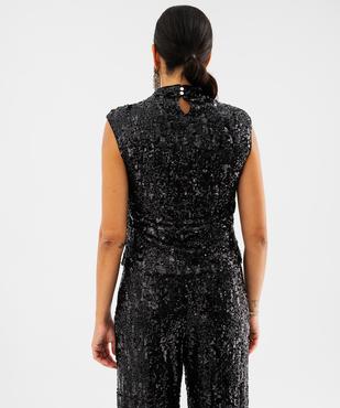 Débardeur à sequins col montant femme vue4 - GEMO(FEMME PAP) - GEMO
