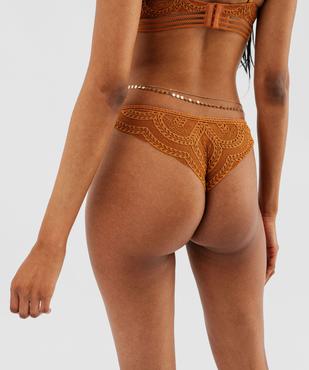 Tanga en dentelle unie femme vue2 - GEMO(HOMWR FEM) - GEMO