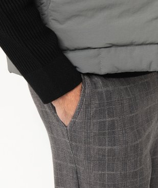 Pantalon à carreaux en maille extensible homme vue2 - GEMO (HOMME) - GEMO