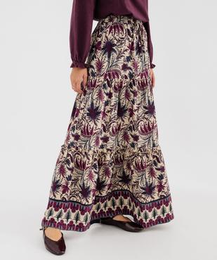 Jupe longue à motifs fleuris et volants femme vue2 - GEMO(FEMME PAP) - GEMO