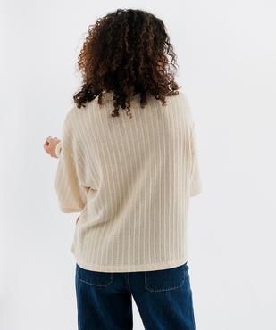 Polo en maille fantaisie ajourée femme - LuluCastagnette vue3 - LULUCASTAGNETTE - GEMO