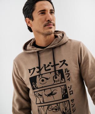 Sweat à capuche en molleton doux imprimé homme - One Piece vue3 - ONE PIECE - GEMO