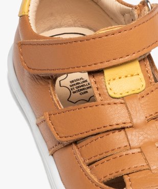 Sandales bébé garçon en cuir avec brides ajourées et à scratch - NA! vue6 - NA! - GEMO