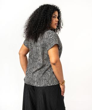 Blouse imprimée à manches courtes femme grande taille vue3 - GEMO 4G GT - GEMO