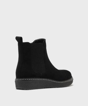 Boots en suédine avec doublure chaude et élastique latéral femme - G'flex vue4 - G'FLEX - GEMO