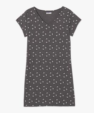 Chemise de nuit imprimée à manches courtes femme vue4 - GEMO 4G FEMME - GEMO