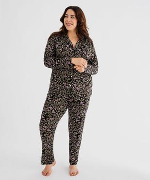 Pyjama femme grande taille deux pièces : chemise et pantalon vue2 - GEMO 4G FEMME - GEMO