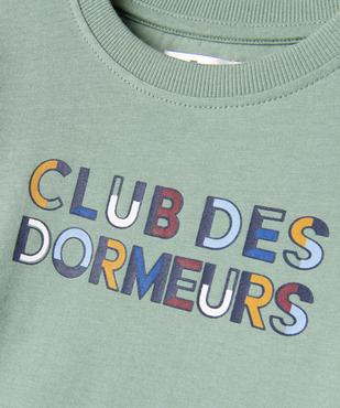 Pyjama bicolore avec inscription multicolore garçon vue2 - GEMO 4G GARCON - GEMO