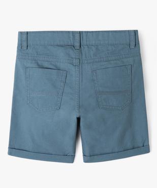 Bermuda en twill avec revers cousus garçon vue3 - GEMO 4G GARCON - GEMO