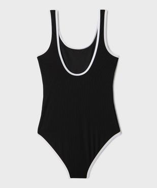 Maillot de bain 1 pièce effet côtelé fille vue3 - GEMO (JUNIOR) - GEMO