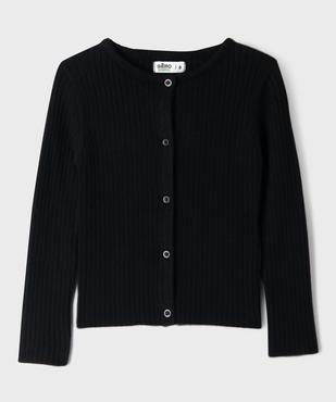 Gilet en maille côtelée coupe ajustée fille vue1 - GEMO 4G FILLE - GEMO