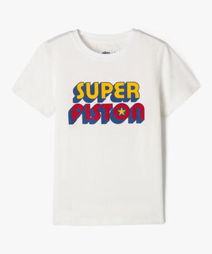 Tee-shirt à manches courtes avec inscription colorée garçon vue1 - GEMO (ENFANT) - GEMO