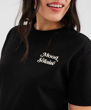 Tee-shirt manches courtes avec inscription positive femme vue4 - GEMO 4G FEMME - GEMO