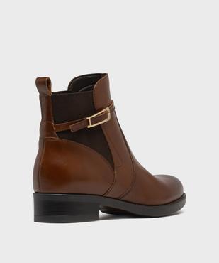 Bottines dessus cuir avec élastique latéral femme - Tanéo vue4 - TANEO - GEMO