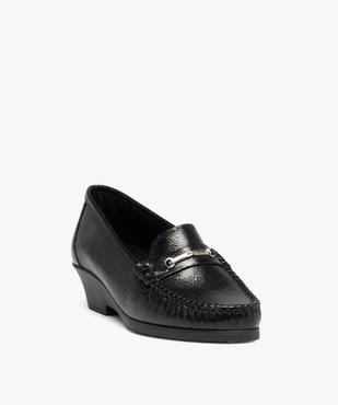 Mocassin confort avec dessus en cuir et bijou métallique femme vue2 - GEMO (CONFORT) - GEMO