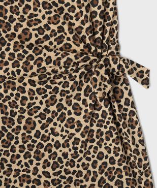 Robe courte en coton avec noeud à la taille fille vue2 - GEMO 4G FILLE - GEMO