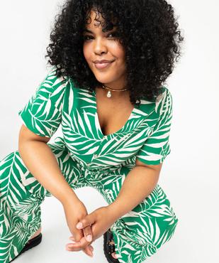 Pantalon large et fluide imprimé feuillage femme grande taille vue5 - GEMO (G TAILLE) - GEMO