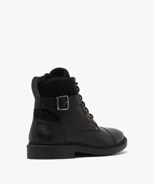 Boots homme casual dessus en cuir et à bout droit style Balmoral vue5 - URBAN STEPS - GEMO