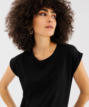 Tee-shirt à manches courtes et col rond femme vue7 - GEMO(FEMME PAP) - GEMO