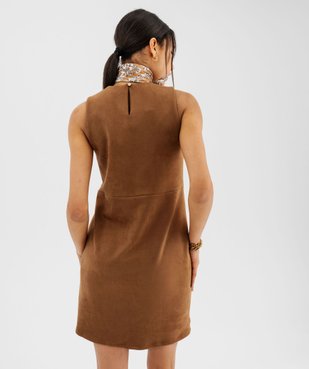 Robe chasuble sans manches en suédine extensible vue3 - GEMO(FEMME PAP) - GEMO