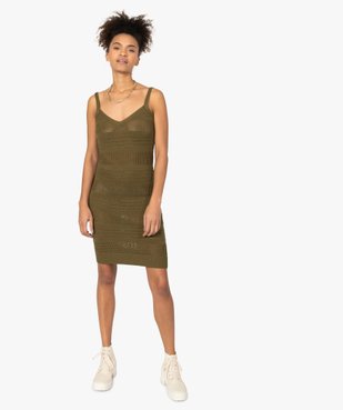 Robe femme à bretelles en maille ajourée vue5 - GEMO(FEMME PAP) - GEMO