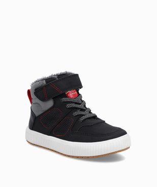 Boots fourrées garçon bicolores style baskets mid-cut vue2 - GEMO 4G GARCON - GEMO