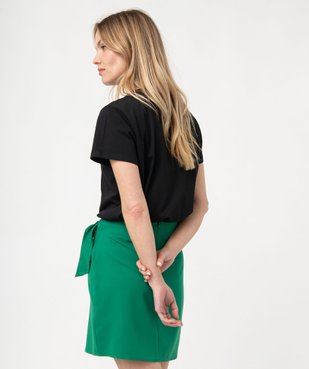 Tee-shirt droit à manches courtes et strass femme vue3 - GEMO(FEMME PAP) - GEMO