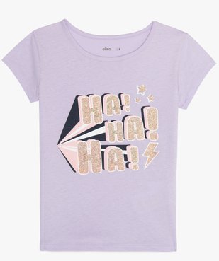 Tee-shirt fille à manches courtes imprimé fantaisie vue1 - GEMO (ENFANT) - GEMO