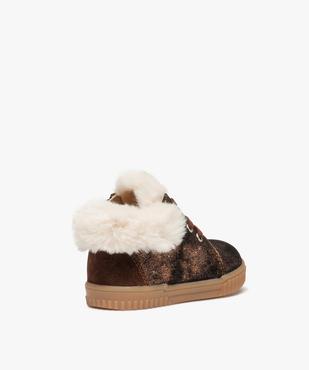 Baskets bébé fille mid-cut en cuir métallisé et col fourré – NA! vue4 - NA! - GEMO