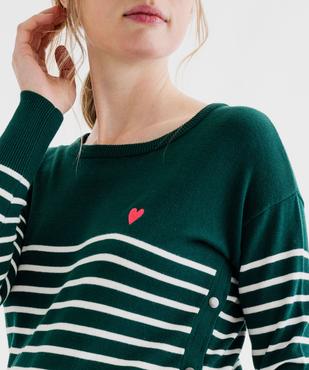 Pull de grossesse et d'allaitement à rayures vue5 - GEMO (MATER) - GEMO