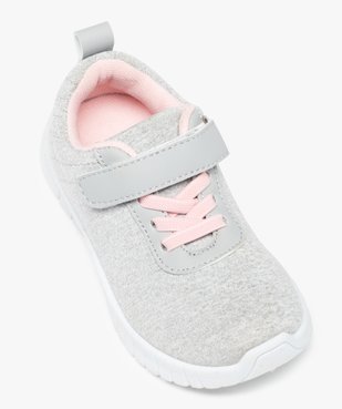 Baskets fille dessus jersey à lacets élastiques et scratch vue5 - GEMO (ENFANT) - GEMO