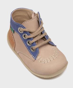 Chaussures premiers pas à lacets et zip bébé - Kickers vue5 - KICKERS - GEMO