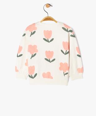Pull en maille fine à motifs fleuris bébé fille vue3 - GEMO(BEBE DEBT) - GEMO