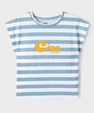 Tee-shirt imprimé à manches ultra courtes fille vue1 - GEMO 4G FILLE - GEMO