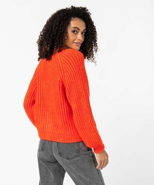 Gilet femme en grosse maille avec boutons strass vue3 - GEMO(FEMME PAP) - GEMO