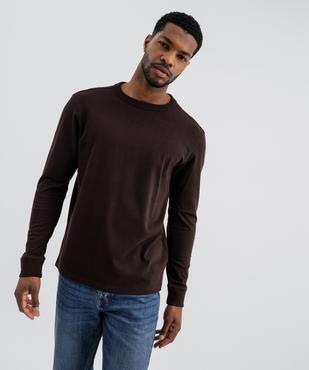 Tee-shirt manches longues et col rond en coton résistant homme vue1 - GEMO (HOMME) - GEMO