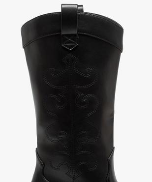 Bottes femme esprit santiags avec tige brodée vue6 - GEMO (CASUAL) - GEMO