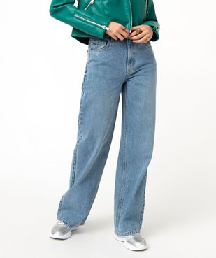 Jean "Wide leg" taille haute coloris délavé femme vue1 - GEMO(FEMME PAP) - GEMO