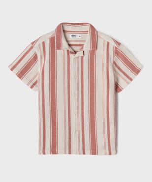 Chemise manches courtes à rayures garçon vue2 - GEMO 4G GARCON - GEMO
