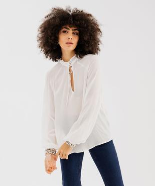Blouse en viscose froissée à col V femme vue1 - GEMO(FEMME PAP) - GEMO