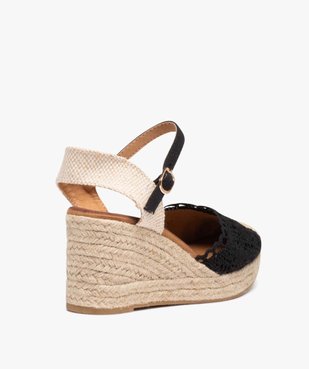 Sandales femme compensées en jute avec dessus brodé vue4 - SANS MARQUE - GEMO