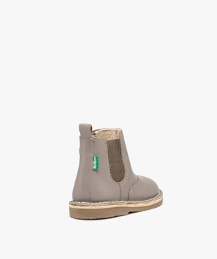 Boots bébé fille en cuir uni style Chelsea - Kickers  vue4 - KICKERS - GEMO